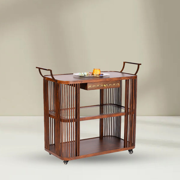 KUMIKO SHEESHAM TROLLEY - 3 TIER